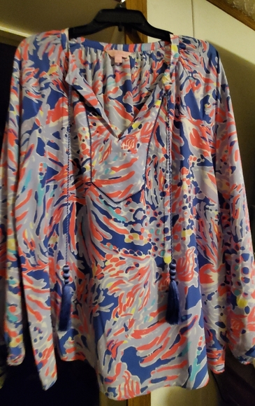 Lilly Pulitzer Saria Silk Blouse - Picture 1 of 1